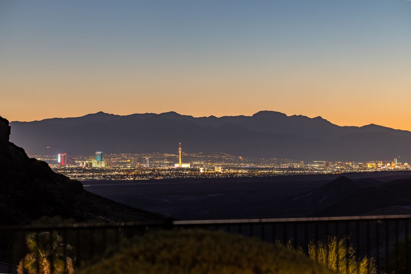 City lights from backyard